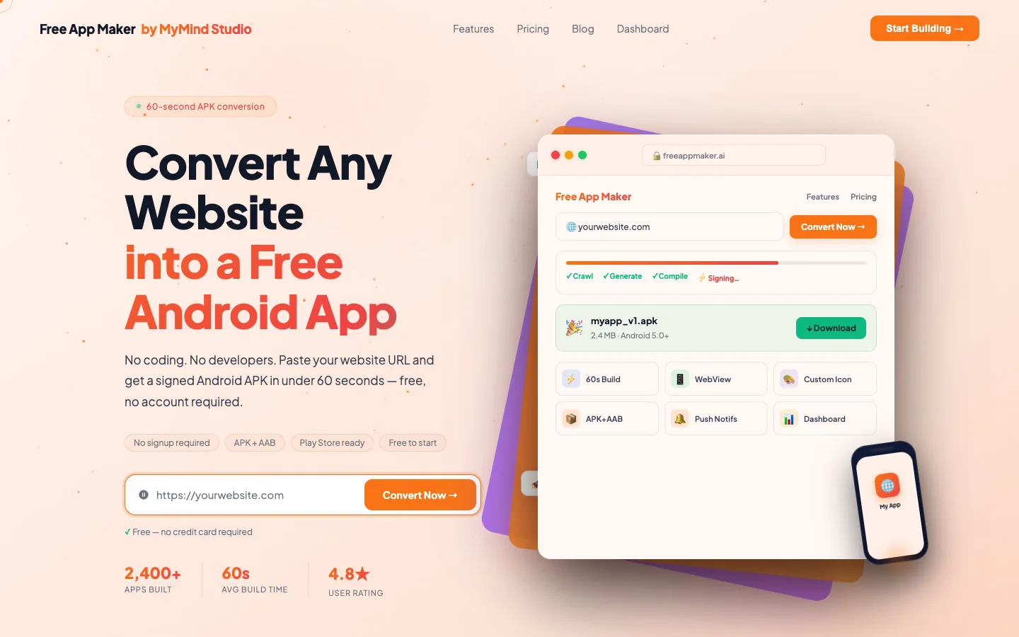 KCF App Builder — live product screenshot