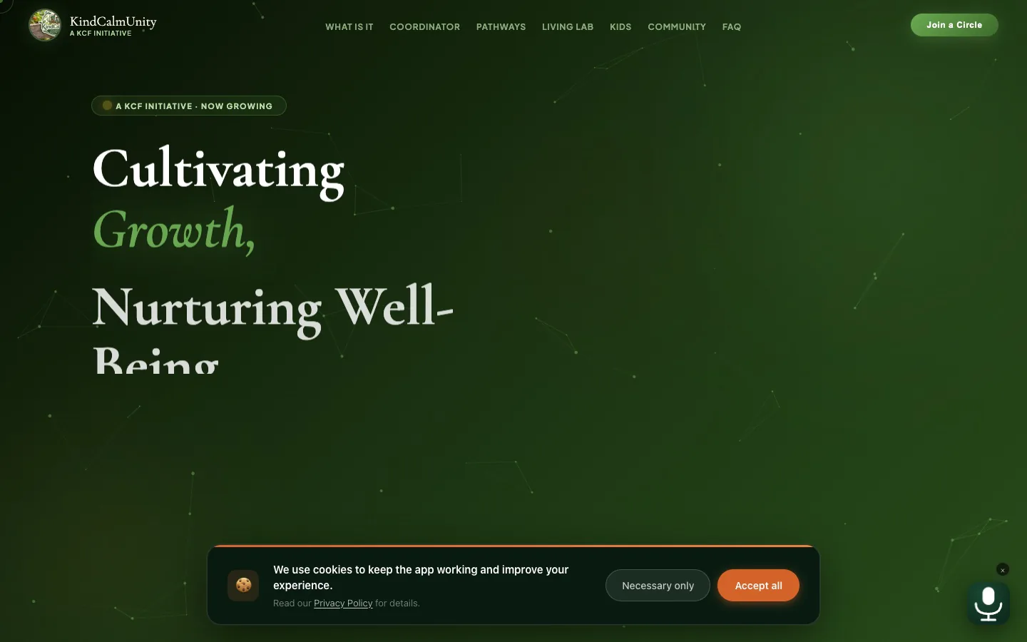 KindCalmUnity — live product screenshot